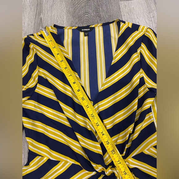 Express S Yellow/Navy Blue Striped Dress, Used, Quantity 1 available. - Picture 8 of 13